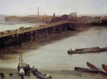 Vieux pont Battersea brun et argent James Abbott McNeill Whistler Peinture à l'huile